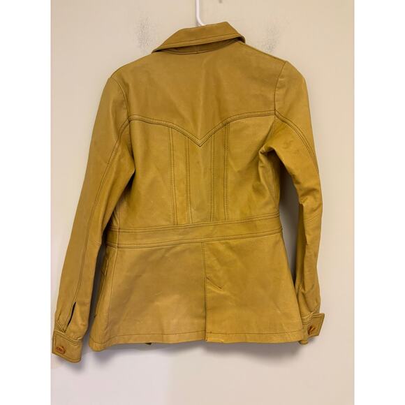 Vintage H&M Genuine Leather Jacket – Size 4 – Camel Tan - Picture 6 of 8